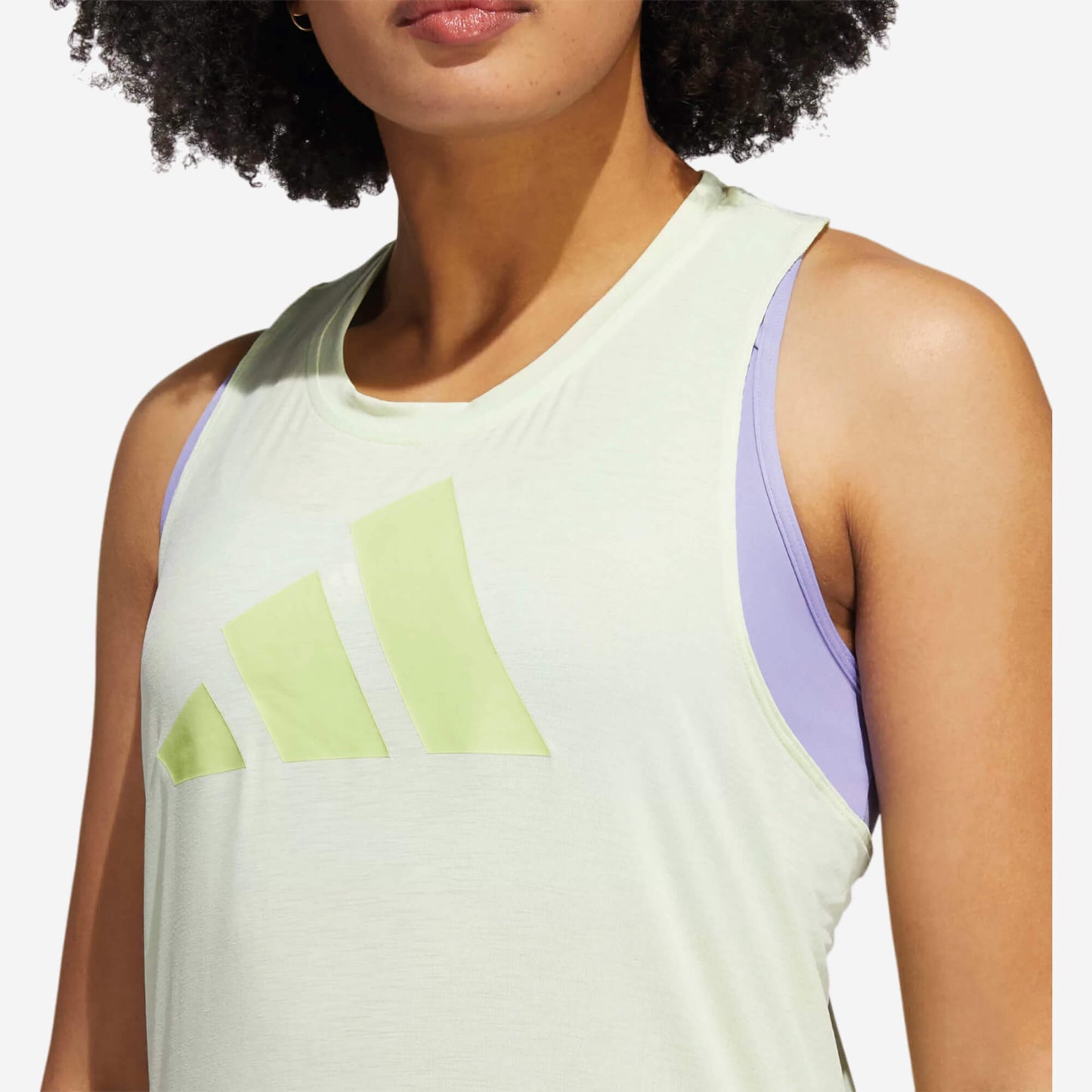 Adidas 3 Bar Logo Tank Top - Lime