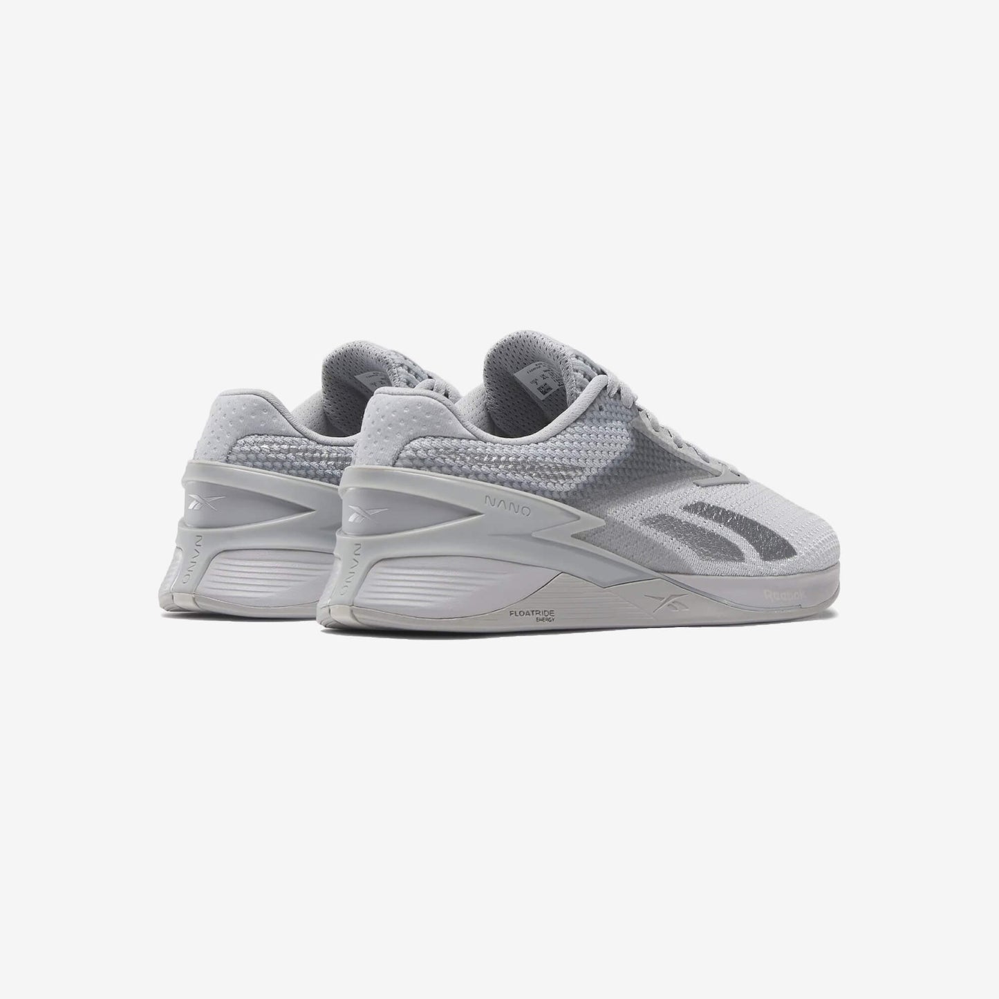 Reebok nano x3 women's trainers pure grey silver metallic - back view