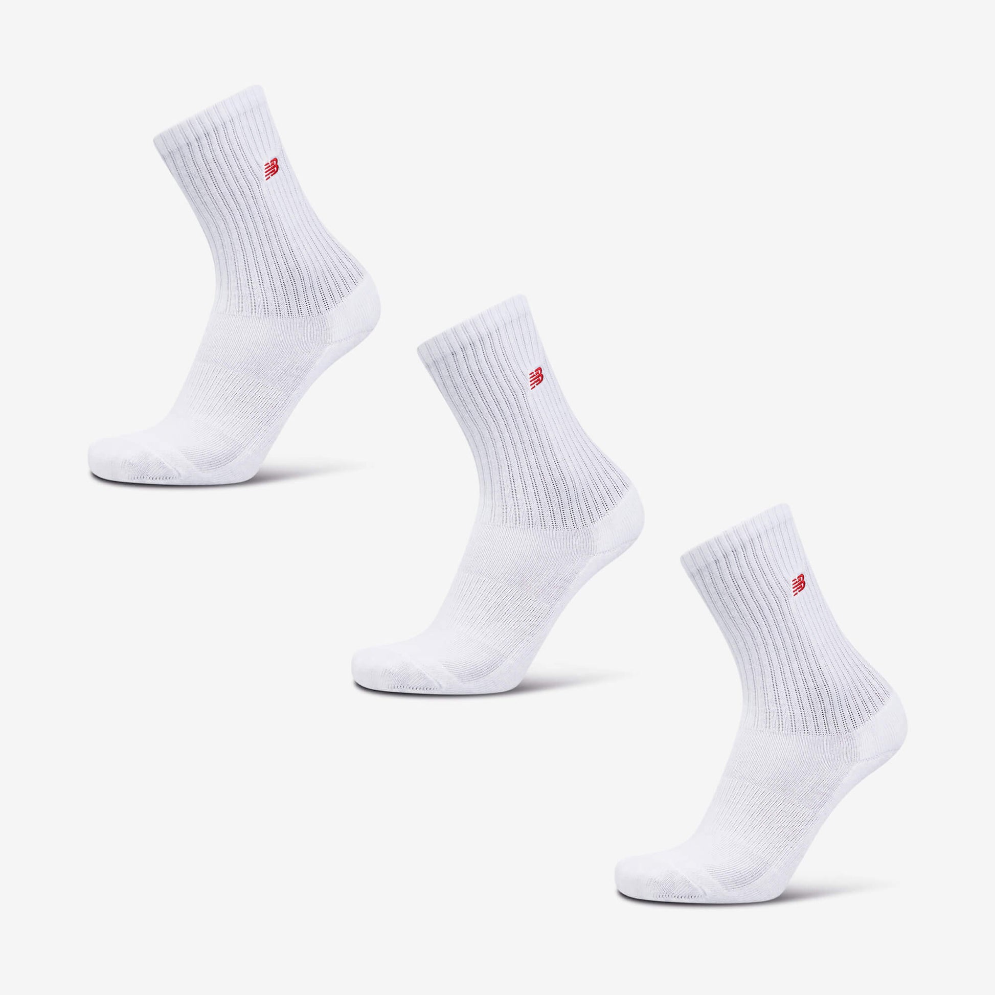 New Balance Patch Logo Crew Socks 3 pairs white