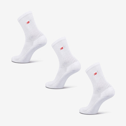 New Balance Patch Logo Crew Socks 3 pairs white