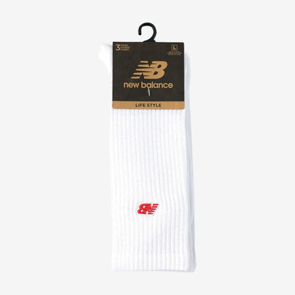 New Balance Patch Logo Crew Socks 3 pairs white