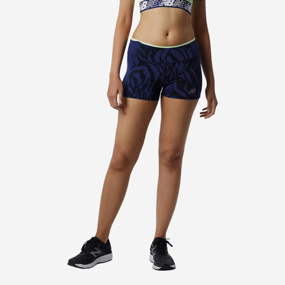 New Balance Printed Fast Flight Hot Women's Shorts - Blue