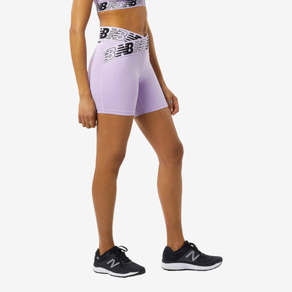 New Balance relentless women's fitted shorts lilac - side view