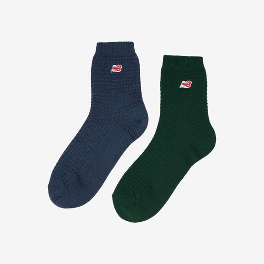 New Balance waffle knit ankle socks 2 pack blue | green