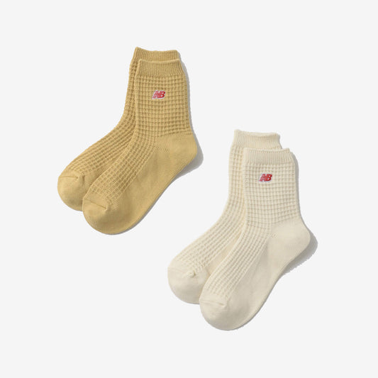 New Balance waffle knit ankle socks 2 pack offwhite