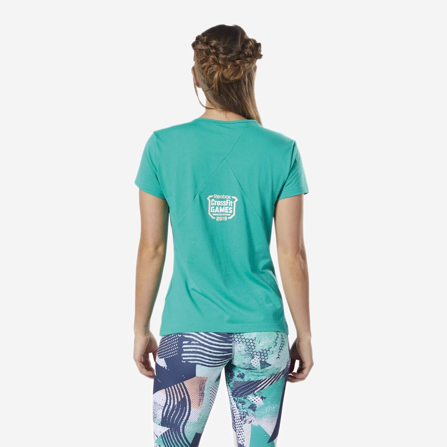 Reebok crossfit games activchill women's t-shirt green - back view