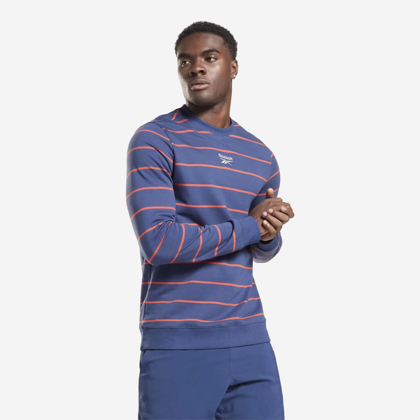 Reebok Stripe Crew Sweatshirt - Blue