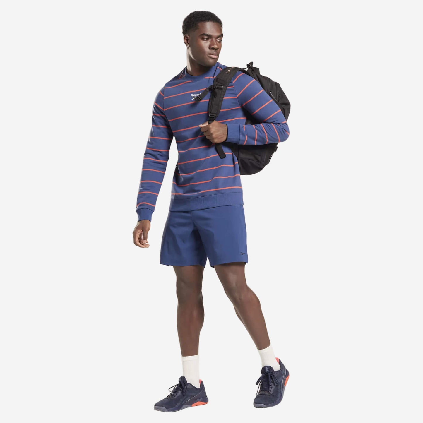 Reebok Stripe Crew Sweatshirt - Blue