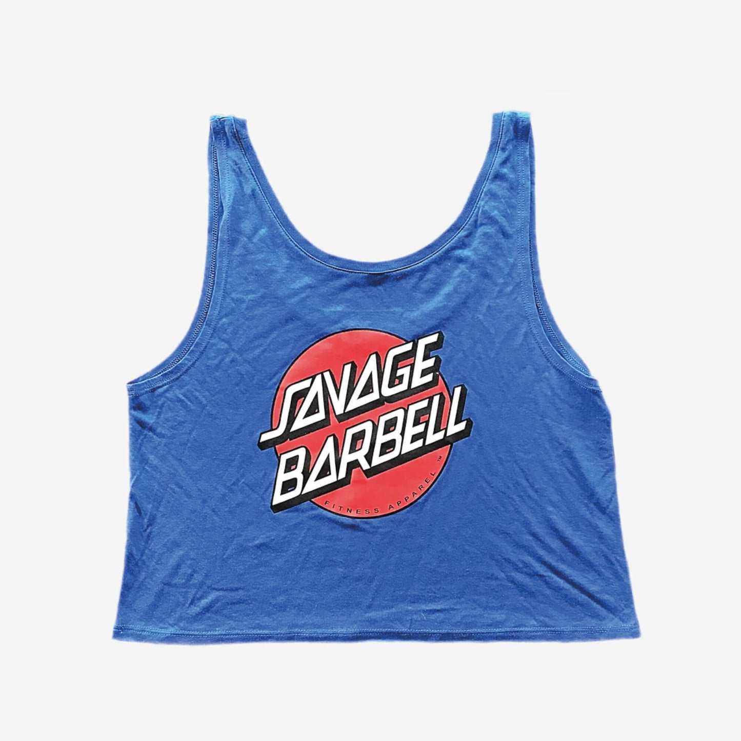 Savage Barbell training crop top royal blue - back view