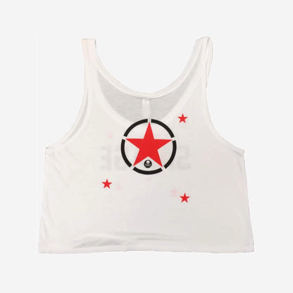 Savage Barbell training crop top starry eyes white - back view