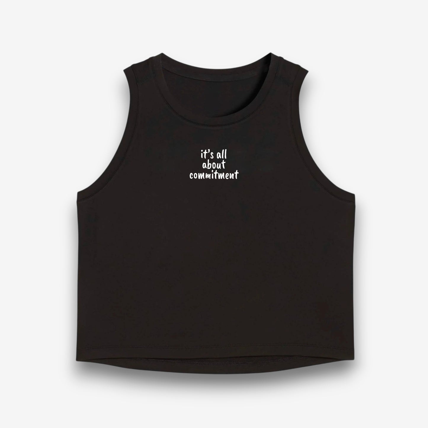 UNBRK Fitness Women Crop Tee 'It's all about Commitment' - Black