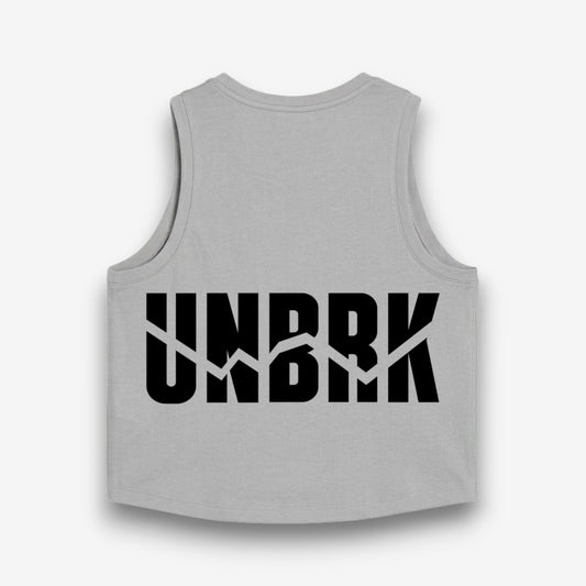 UNBRK Fitness Women Crop Tee 'It's all about Commitment' - Grey Fog