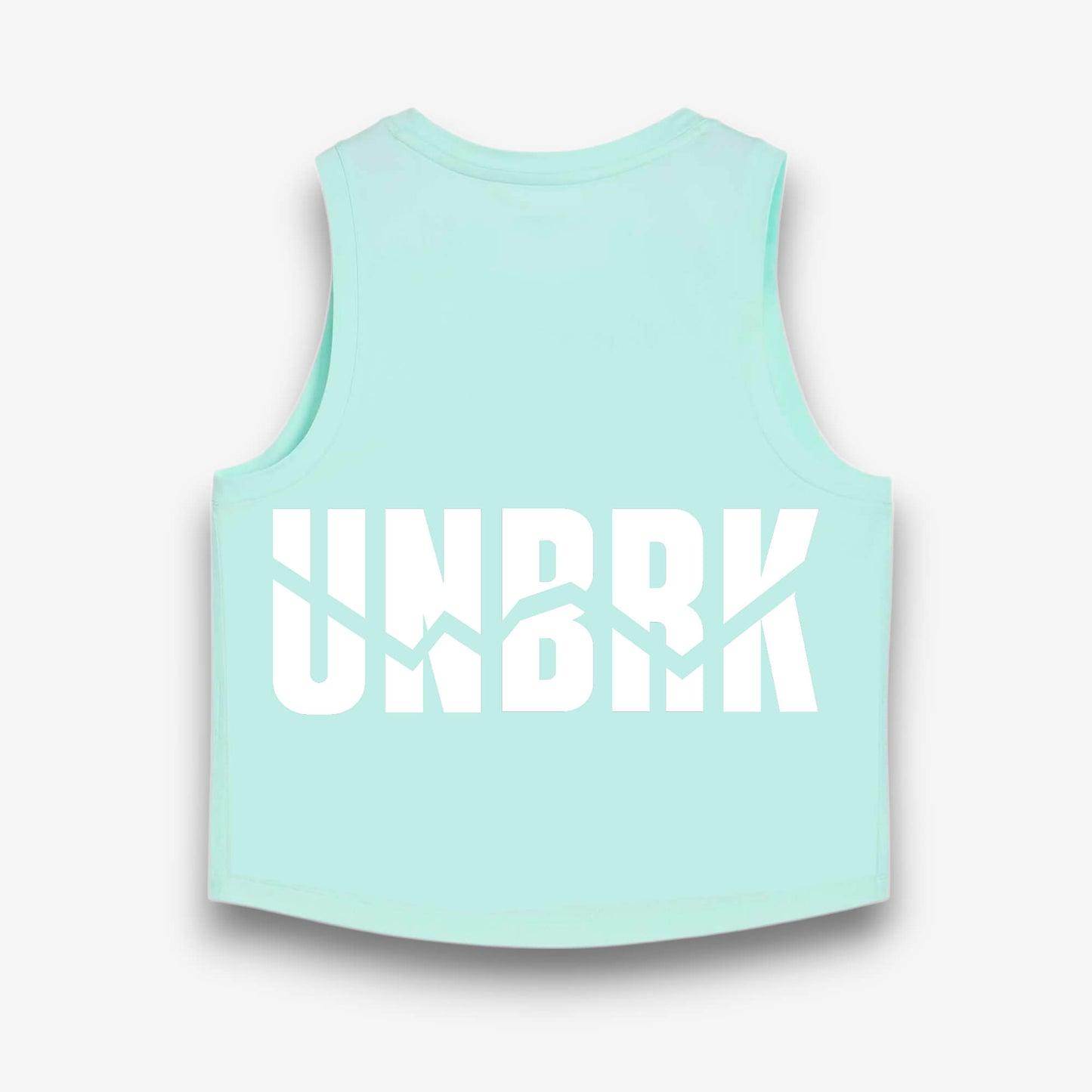 UNBRK Fitness Women Crop Tee 'It's all about Commitment' - Light Blue