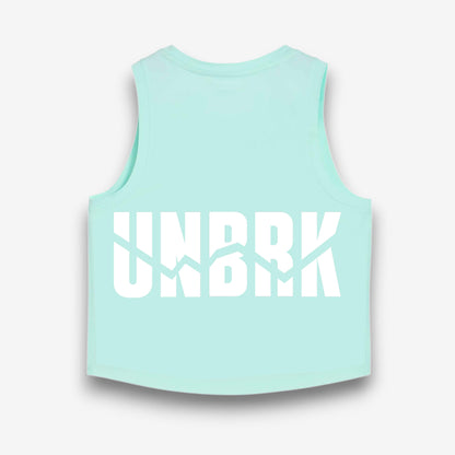 UNBRK Fitness Women Crop Tee 'It's all about Commitment' - Light Blue