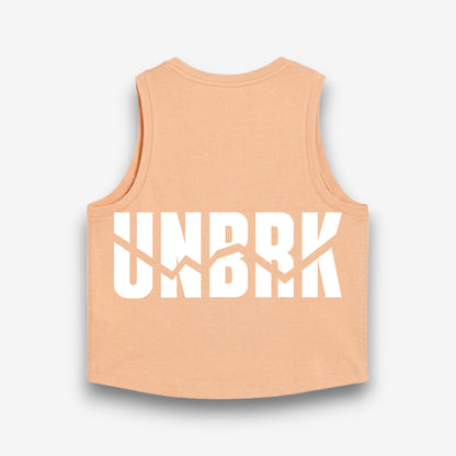 UNBRK Fitness Women Crop Tee 'It's all about Commitment' - Peach