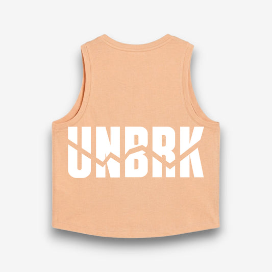 UNBRK Fitness Women Crop Tee 'It's all about Commitment' - Peach