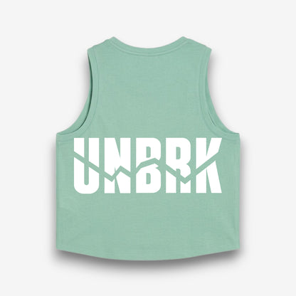 UNBRK Fitness Women Crop Tee 'It's all about Commitment' - Teal Green