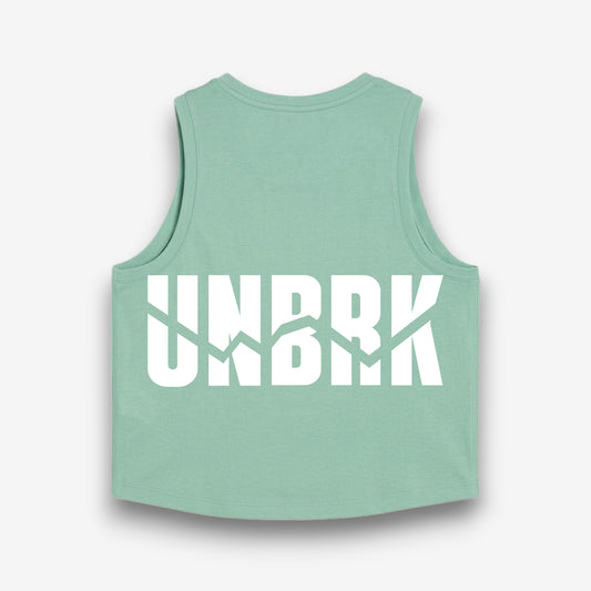 UNBRK Fitness Women Crop Tee 'It's all about Commitment' - Teal Green
