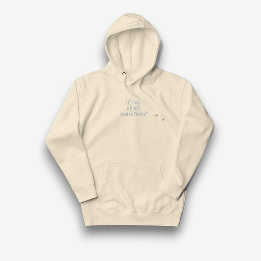 UNBRK Fitness Hoodie 'It's All About Commitment' - Bone