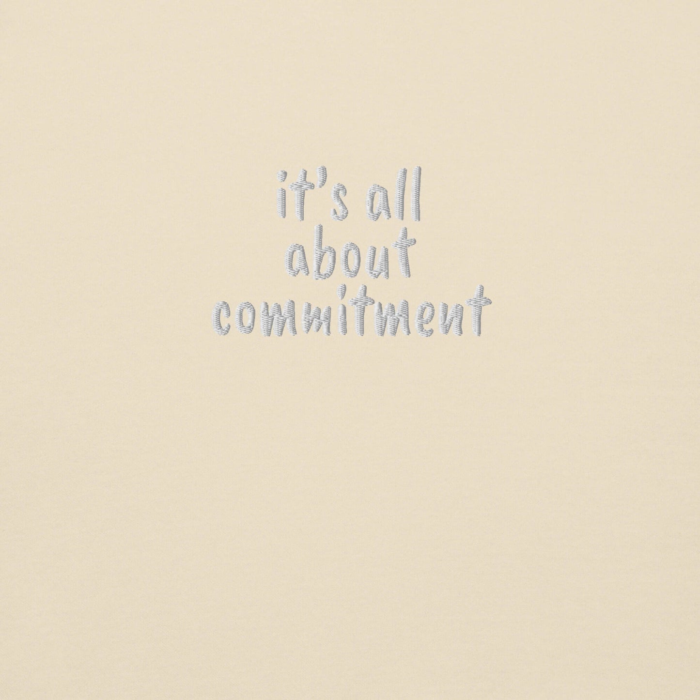 UNBRK Fitness Hoodie 'It's All About Commitment' - Bone