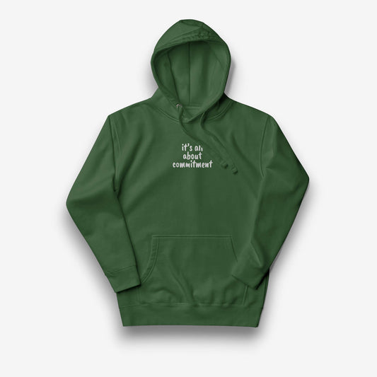 UNBRK Fitness Hoodie 'It's All About Commitment' - Forest Green