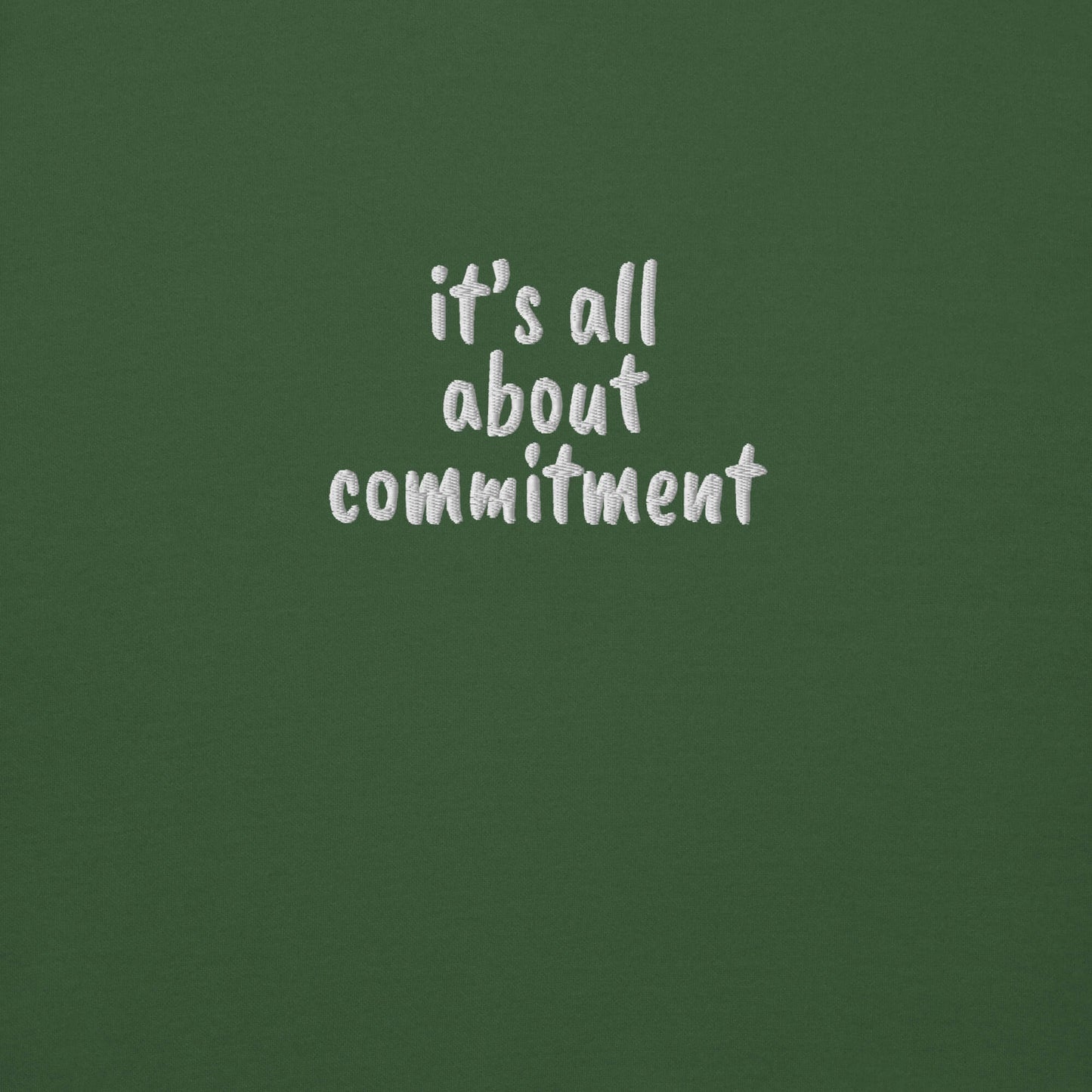 UNBRK Fitness Hoodie 'It's All About Commitment' - Forest Green