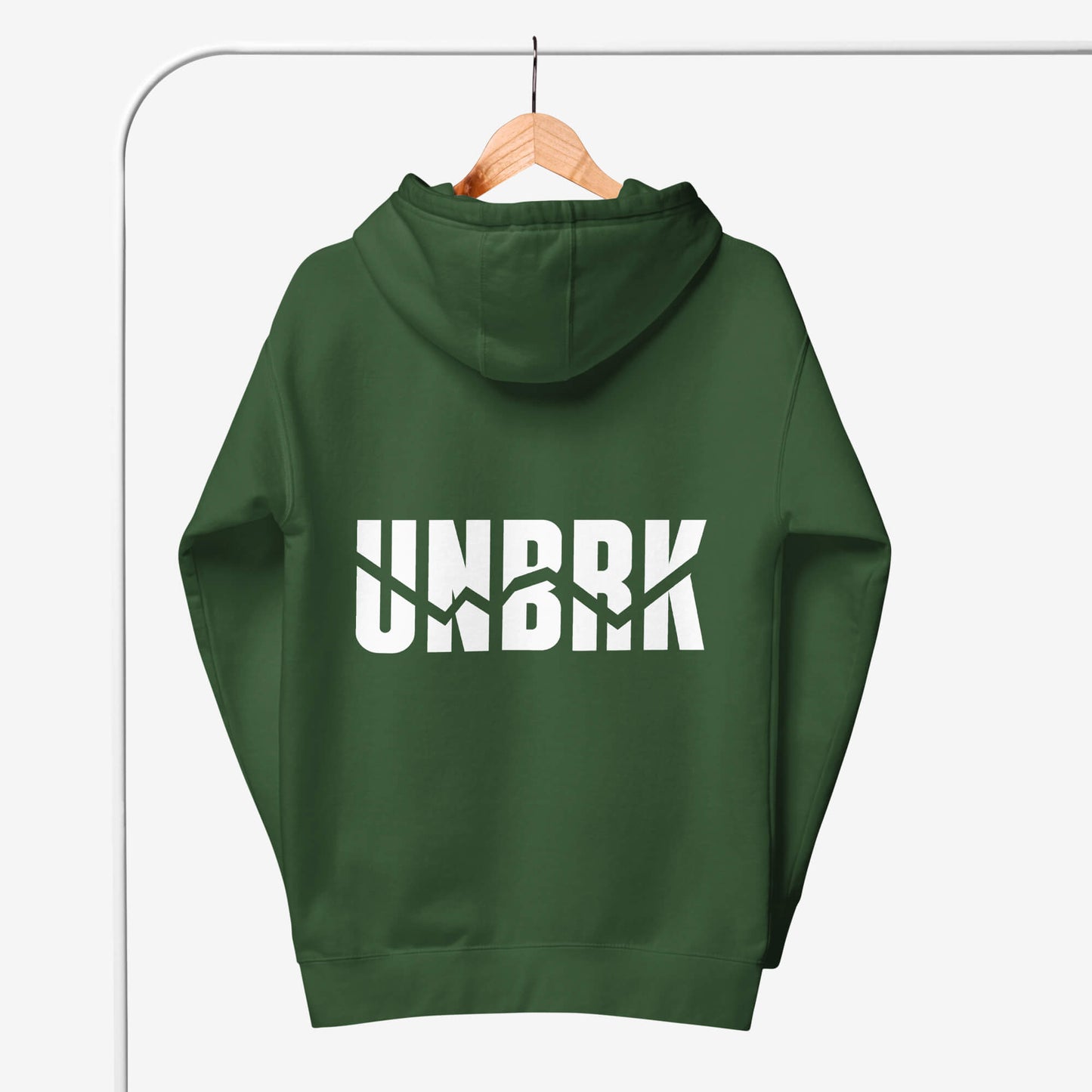 UNBRK Fitness Hoodie 'It's All About Commitment' - Forest Green