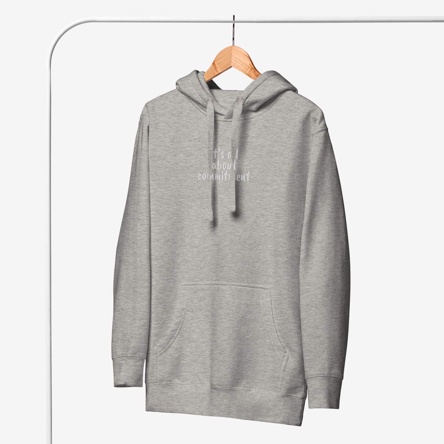 UNBRK Fitness Hoodie 'It's All About Commitment' - Grey