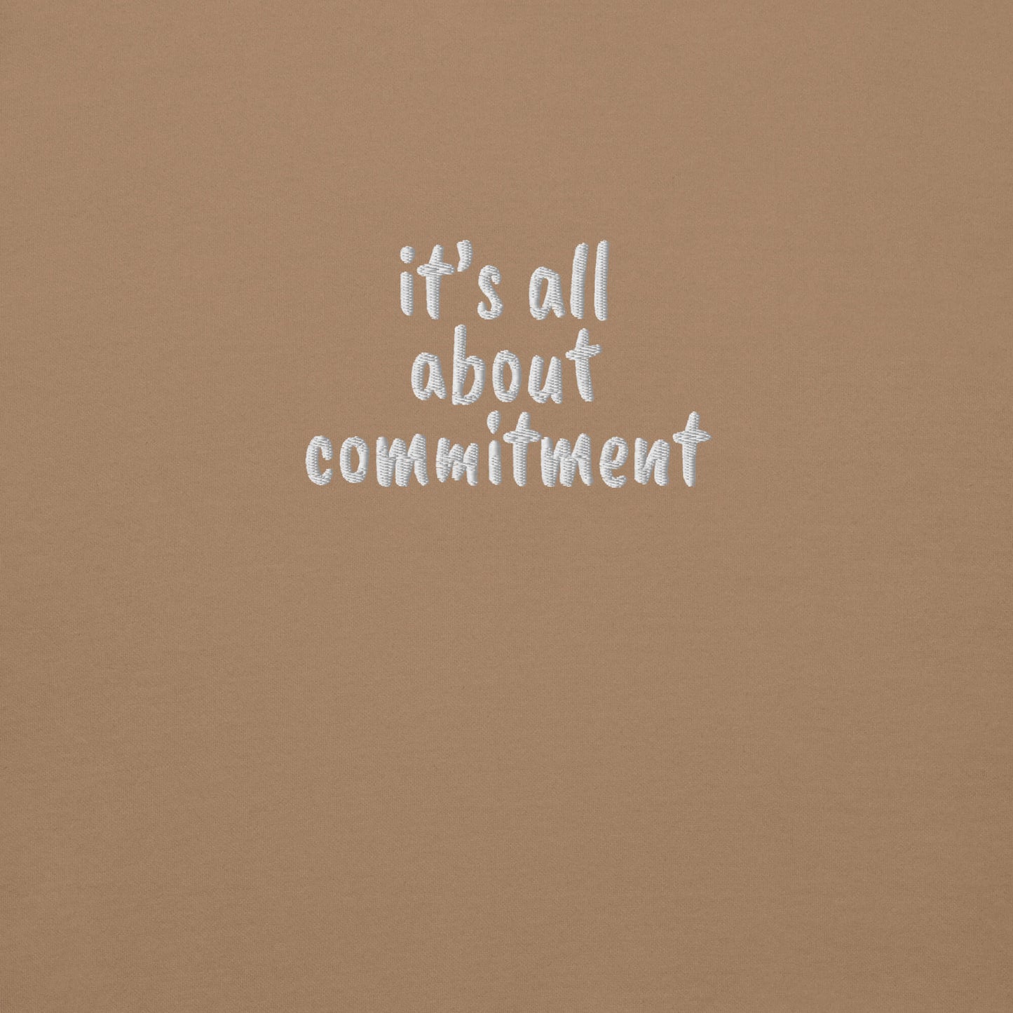 UNBRK Fitness Hoodie 'It's All About Commitment' - Latte
