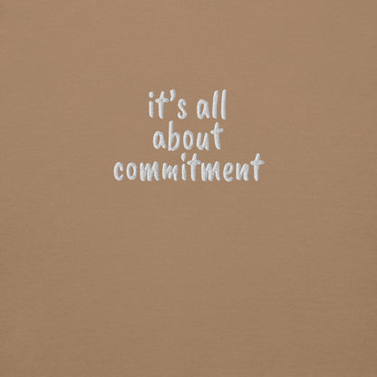 UNBRK Fitness Hoodie 'It's All About Commitment' - Latte