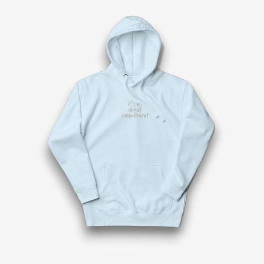UNBRK Fitness Hoodie 'It's All About Commitment' - Light Blue