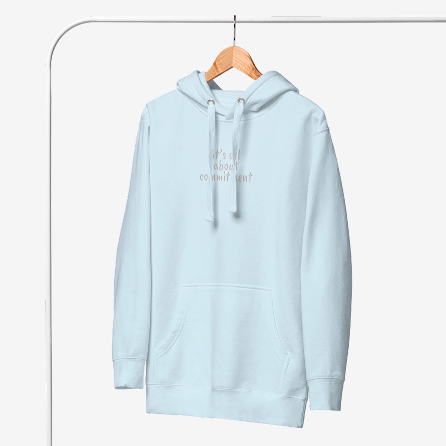 UNBRK Fitness Hoodie 'It's All About Commitment' - Light Blue