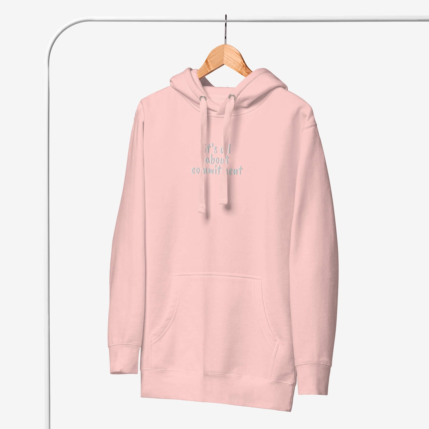 UNBRK Fitness Hoodie 'It's All About Commitment' - Light Pink