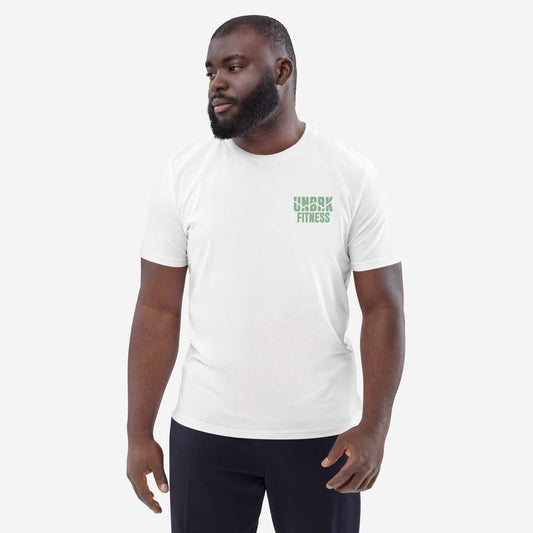 UNBRK Fitness White Classic T-shirt - Green Logo