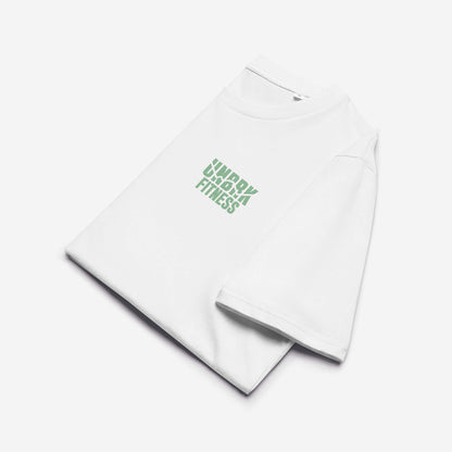 UNBRK Fitness White Classic T-shirt - Green Logo