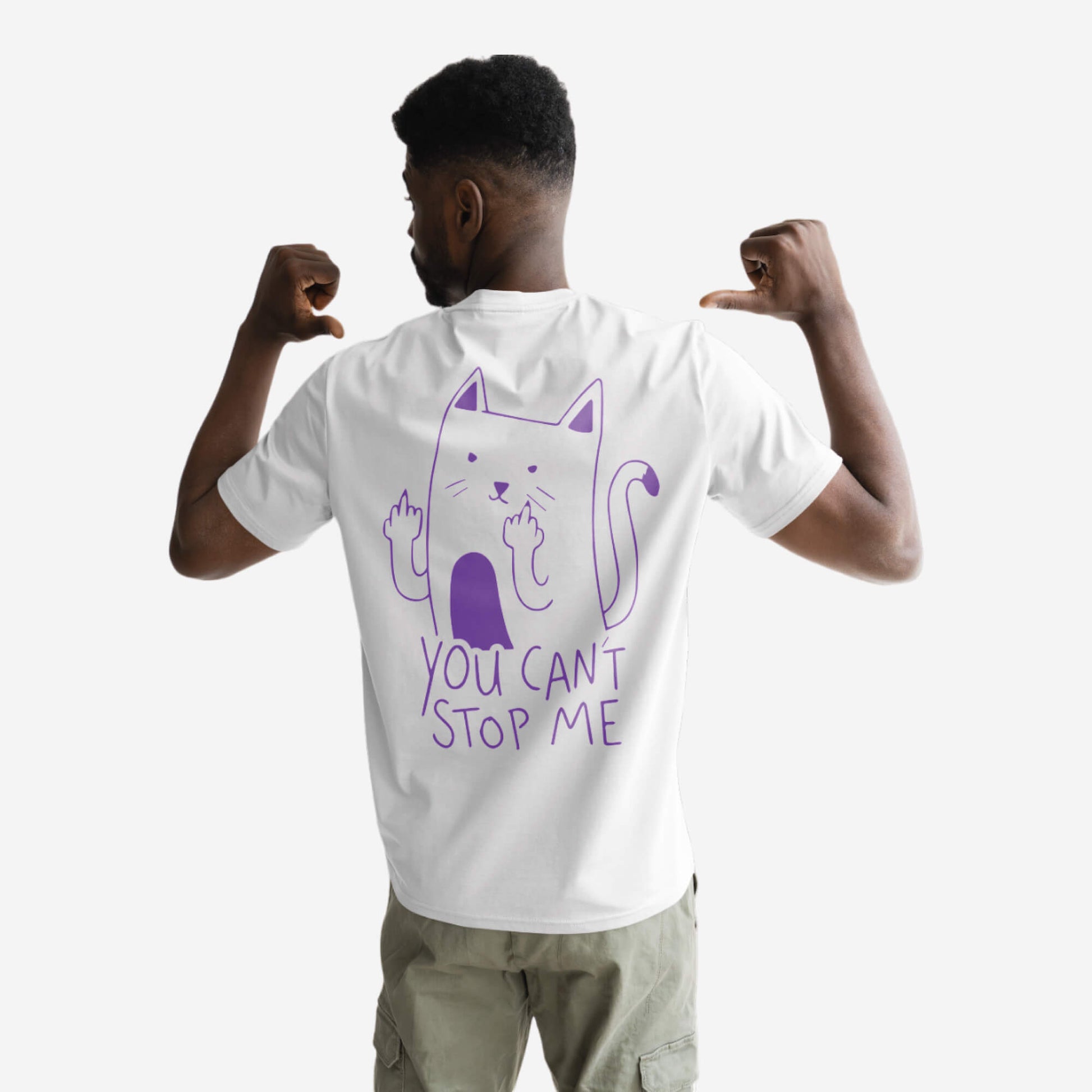 unbrk fitness tee you can't stop me color white withe purple design for training, fitness and crossfit