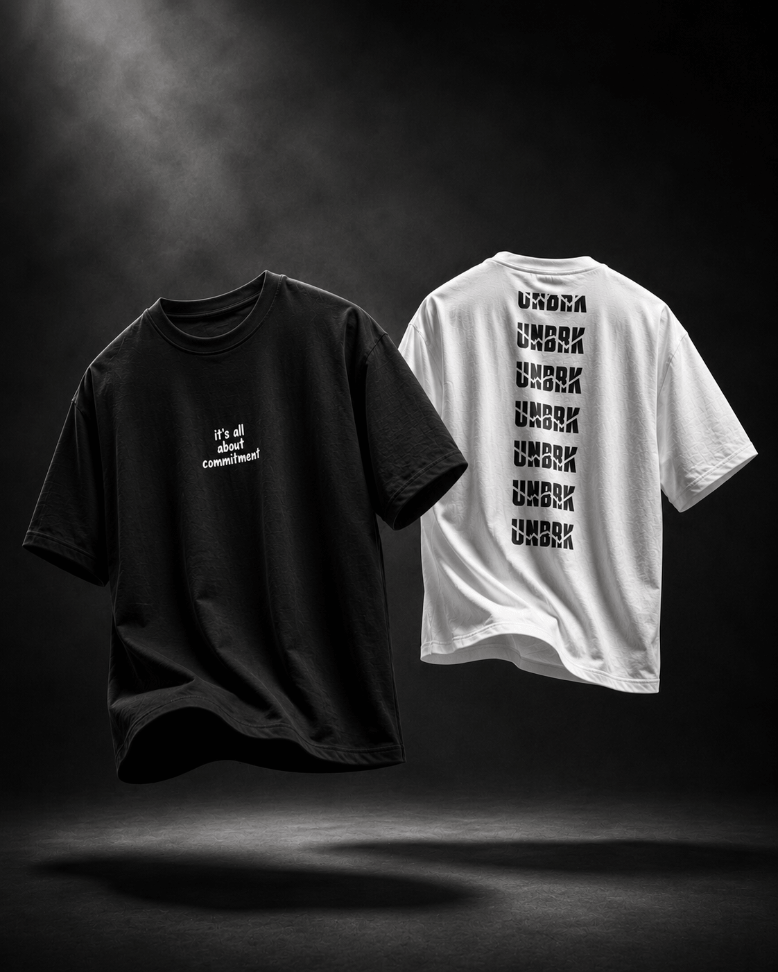 UNBRK Fitness T-shirt 'It's All About Commitment' 2 Pack - Black & White