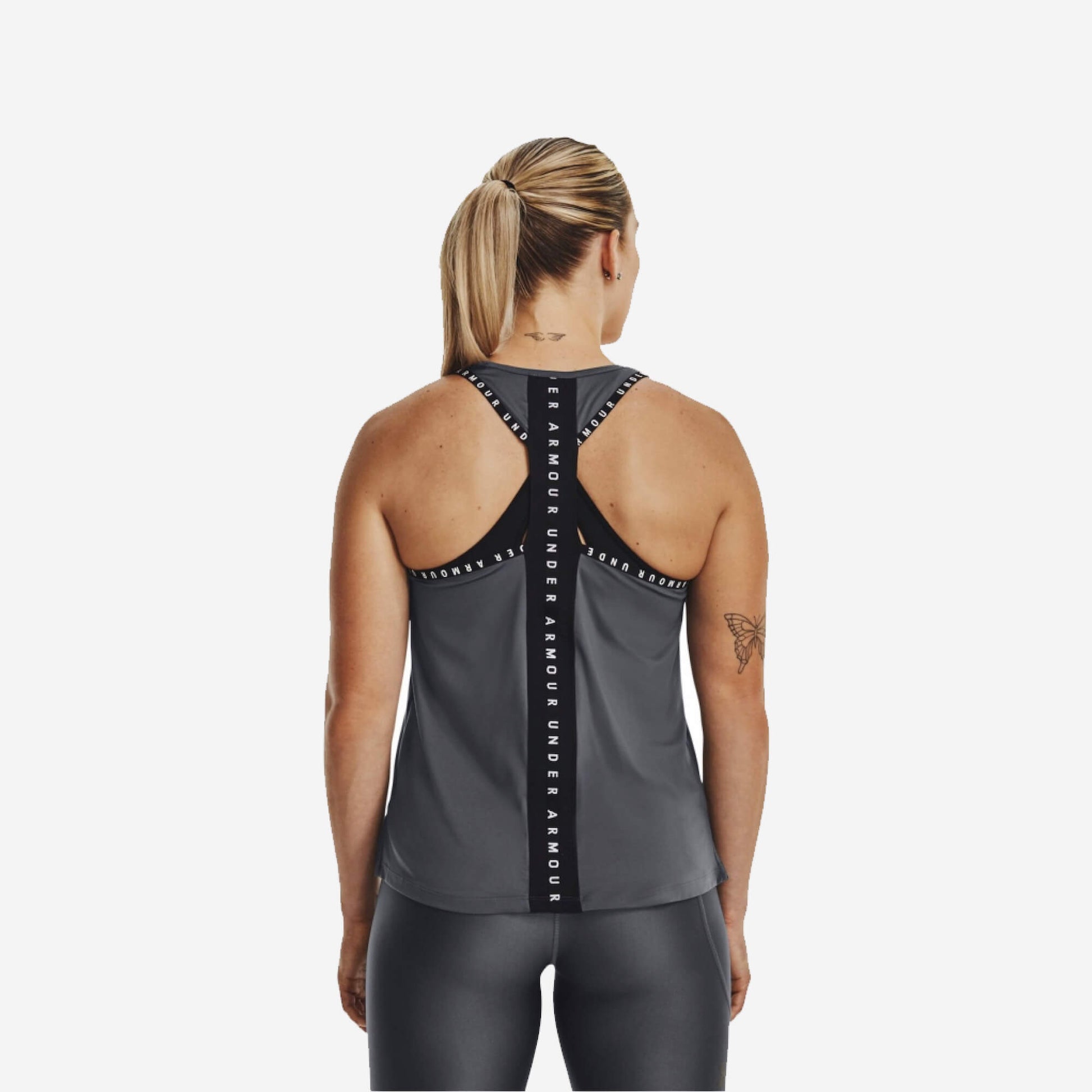 Under Armour knockout tank top grey - back view