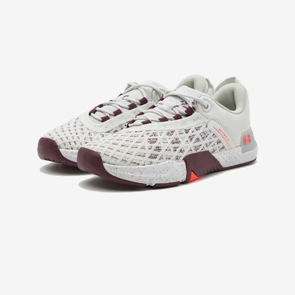 Under Armour TriBase Reign 5 Trainers - White Clay | Deep Red